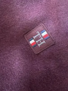 タグ付き トミーヒルフィガー ワインレッド フリンジマフラー