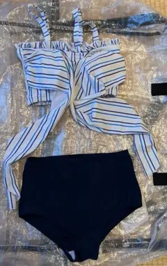 ビキニ 水着 ストライプ パンツ 3点セット