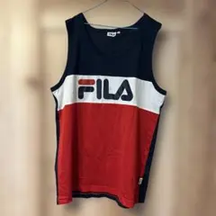 FILA タンク トップ ネイビー レッド ホワイト