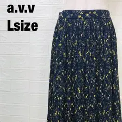 a.v.v アーヴェヴェ 後ろゴム ロングプリーツスカート　0035