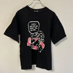 古着　Tシャツ 黒　風刺画Tシャツ アメコミ　メンズ　Mサイズ