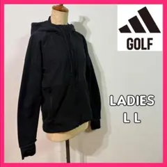 【adidas GOLF】CLIMAHEAT ジップパーカー　ゴルフ　ＬＬ　黒