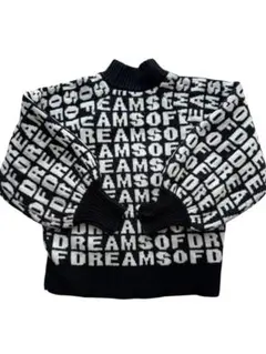 【H&M】ロゴ入り ブラック ホワイト 厚手ニットセーター