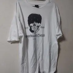 usugrow 　スカルプリント オーバーサイズTシャツ ホワイト