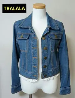 TRALALA Gジャン　デニムジャケット　フリル　レース付き　フリーサイズ