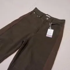 BAYFLOW サイド切り替えコクーンパンツ タグ付 カットオフ カーキ 茶 M