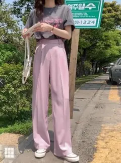 GRL センタープレスストレートパンツ　(ai07) XS