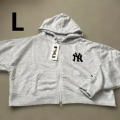 ＊新品＊MLB NY＊クロップド丈＊ジップアップパーカー＊サイズL