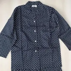 ネイビー 犬パターン入り レディースパジャマ 上下セット