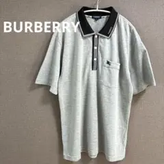 【美品】BURBERRY グレー ポロシャツ L