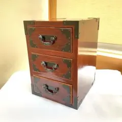 木製　三段小物入れ