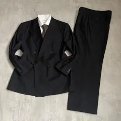 スーツセットアップ　ダブルブレスト ロロピアーナ　ブラック　モード　結婚式
