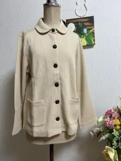 DECOY ベージュ ボタン付きジャケット