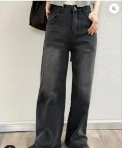 yolo アメリカンレトロワイドデニム　ブラック　M