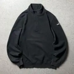 sport-tek ハーフジップ　ワンポイント刺繍　企業ロゴ　アメカジ　黒　M