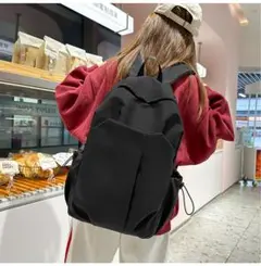 1381【ラスト2点！】大容量 リュック カジュアル メンズ レディースブラック