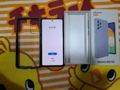 Galaxy A52 5G パープル ケース付き