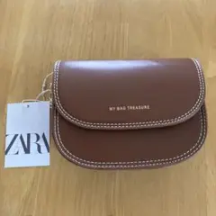 ✨新品・未使用、タグ付き✨ZARA ブラウン ショルダーバッグ M