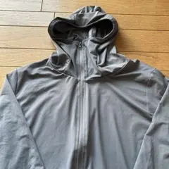 UPF 50+ フード付きグレー パーカー