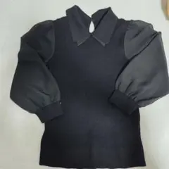 襟付きリブニット