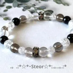 魔除け厄除け§パワーストーンブレスレット☆オニキス✖︎スモーキー✖︎天然石