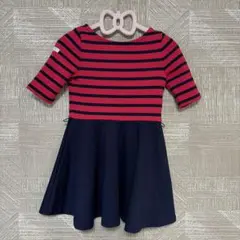 POLO RALPH LAURENストライプ 七分袖ワンピー3T