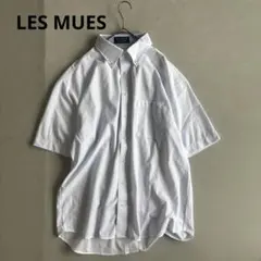 【レミュー】半袖ワイシャツ　メンズ　ブルー系　ノンアイロン　形態安定　爽やか