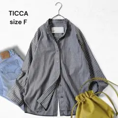 美品✨ティッカ 袖花柄レース シャツ オーバーサイズ ブラック 定価2.8 