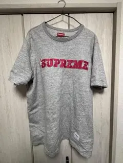 Supreme グレー ロゴ Tシャツ Lサイズ