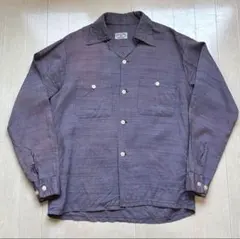 40s レーヨンシャツ rayon shirt 紫 purple - メルカリ