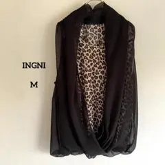 【INGNI 】レオパード柄 × シフォン重ねデザイン トップス Mサイズ