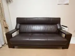 karimoku Chitano W155 モデル　ブラウン本革ソファ