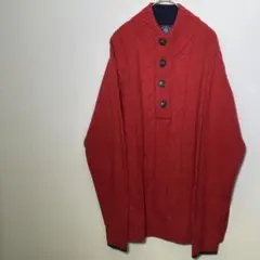 ジェイプレス　ケーブル　ニット　セーター LL レッド　J. PRESS メンズ