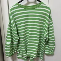 niko and... ボーダーカットソー グリーン M