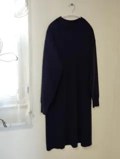 UNIQLO ニットロングワンピース Lサイズ ダークネイビー