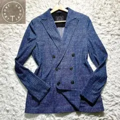 【美品】T JACKET ダブルジャケット　ブルー　M コットン　アンコンのサムネイル