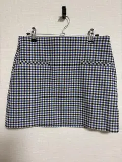 ZARA 青と白のチェック柄 タイトスカート M