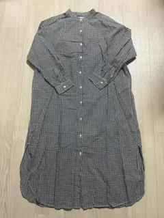 ギンガムチェック シャツワンピース 長袖