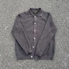 Noen ニットポロカーディガン　ダークグレー　M