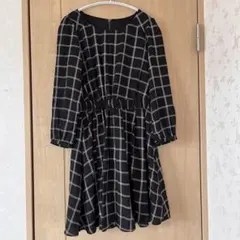 ワールド　THE EMPORIUM チェック柄長袖ワンピース