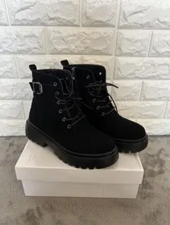 新品未使用　スエード　レースアップブーツ　24.5