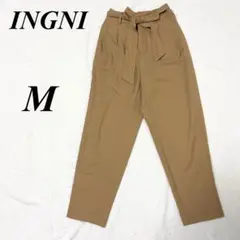 INGNI イング テーパードパンツ キャメル M リボン ウエストゴム