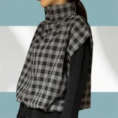 r.p.s チェック柄 ハイネック トップス （ハイネックベスト） 未使用品