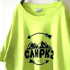 ジャージーズ CAMPK2 マウンテン Tシャツ L イエロー 黄色 古着