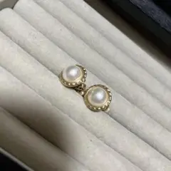 パール ゴールド クリップ式 イヤリング