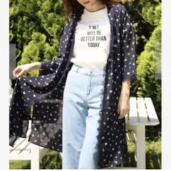 値下げ　earth music &ecology フラワープリントシャツディガン