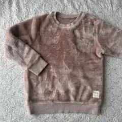 サーモンピンク　ボア長袖トレーナー