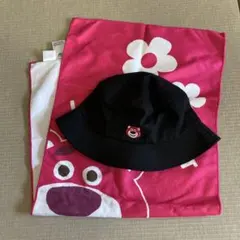 PIXAR ロッツォ 帽子 ハット 黒58cm ポリエステルタオル　２点セット