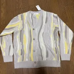 新品マルチカラーケーブル ニットカーディガン M