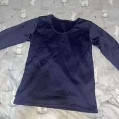 ネイビー 暖か起毛シャツ　極暖　ヒートテック　 L